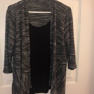 Cardigan with attached shell. Size Large